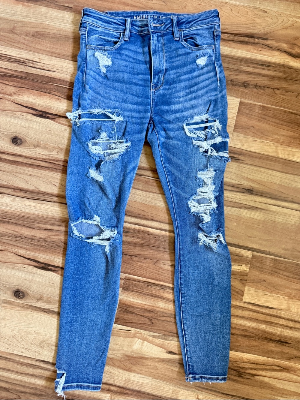 American Eagle High-Rise Ripped Skinny Jeans | Women’s 10 Regular
